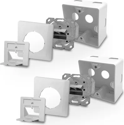Produktbild von 2x ARLI Cat6a Netzwerkdose 2 Port ( Auf + Unterputz )