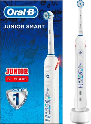 Produktbild von Oral-B Junior Smart Elektrische Zahnbürste mit visueller Andruckkontrolle & Smart Coaching, für Kinder ab 6 Jahren
