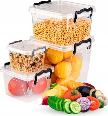Zdjęcie produktu dla SuperButelki - Zestaw pojemników do przechowywania żywności, 4 sztuki, 550ml, 1200ml, 2400ml, MULTIBOX, 0,55l, 1,2l, 2,4l,, z pokrywkami, LUNCHBOX