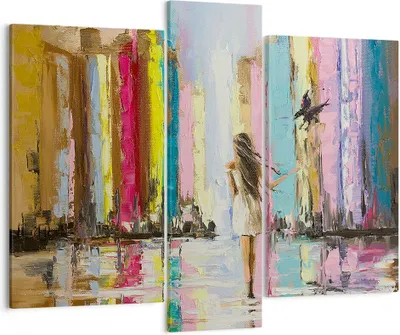 Produktbild von Bild auf Leinwand - Leinwandbild - Mädchen Vogel - 95x80cm - Wand Bild - Wanddeko - Wandbilder - Leinwanddruck - Bilder - Kunstdruck - Wanddekoration - Leinwand bilder - Wandkunst - CB95x80-3441