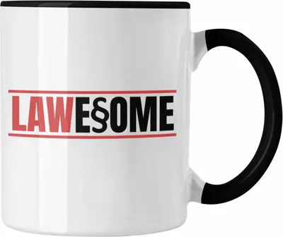 Produktbild von Trendation - Jura Tasse Geschenk Spruch Jurist Geschenkidee Anwalt Jura-Studium Lustige Sprüche Staatsexamen Lawesome (Schwarz)