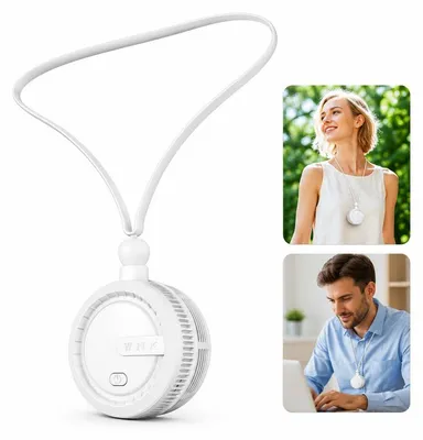 Produktbild von Neckventilator wiederaufladbar, leiser USB Nackenventilator bladeless, tragbarer Halsventilator 3 Stufen für Sommer, Outdoor & Büro