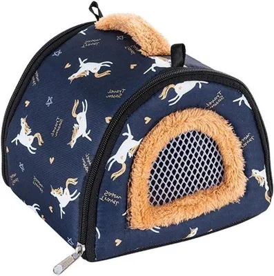 Produktbild von Reisetasche Kleine Tiere - Tragbarer Käfig - Sicherer Transport - Halbgeschlossenes Design - L 28 x B 16 cm - Grau