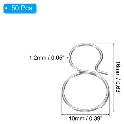 Produktbild von 0,63x0,39" Edelstahl Kronleuchter Verbindungsstifte, 50 Stš¹ck Kronleuchter Kristallclips zur Befestigung von Kristallteilen, Kronleuchter Ersatzteile, Silber
