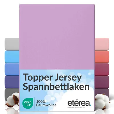 Immagine prodotto di Lenzuolo con angoli in jersey Etérea 90x200 - 100x200 cm – 100% cotone, indeformabile e di facile manutenzione - Lilla
