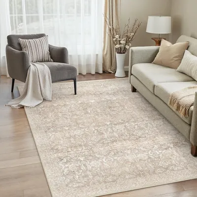 Immagine prodotto di Omgoods - Tappeto vintage, 120 x 170 cm - Lavabile in lavatrice e antiscivolo