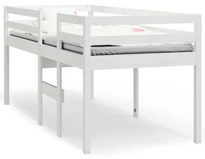 Produktbild von vidaXL Hochbett Weiß 80x200 cm Massivholz Kiefer