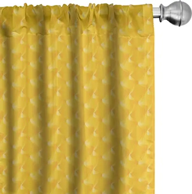 Produktbild von ABAKUHAUS Gelb Vorhänge, Gardinen, Abstrakte Design Schattierte Geschwungene Linien Variirende Motive Muster Einfarbigen Druck, 2 Stück 75 x 225 cm, Gelb