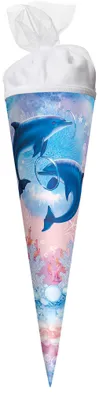 Produktbild von Roth Schultüte 22cm rund Delfine