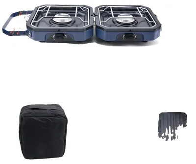 Obrázek produktu pro Přenosný plynový vařič, skládací provedení, automatické zapalování, modrá barva
