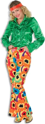 Produktbild von L320034-D-48 Damen Schlaghose bunt Discohose Gr.48