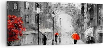 Produktbild von Bild auf Leinwand - Leinwandbild - Paris Stadt Zuhause - 120x50cm - Wand Bild - Wanddeko - Leinwanddruck - Bilder - Kunstdruck - Wanddekoration - Leinwand bilder - Wandkunst - AB120x50-3942