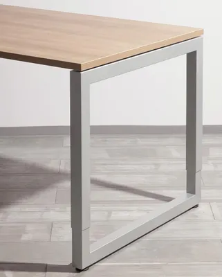 Produktbild von Winkeltisch R-Serie | Rahmen-Gestell | höheneinstellbar | extrem stabil, Farbe Tischplatte:Asteiche, Farbe Gestell:Silber