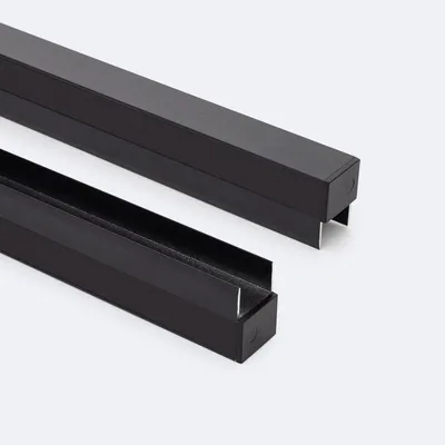 Produktbild von Aluminiumprofil Regal für LED Streifen bis 12 mm Schwarz 2 m Schwarz transluzent