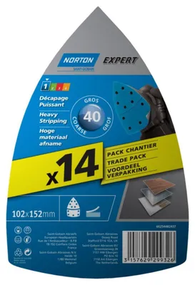 Produktbild von Norton expert 14 Pads, 102 x 152 mm, P40, gerade
