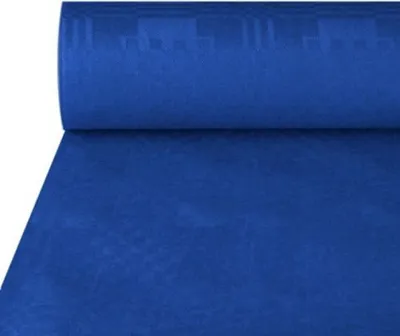 Produktbild von 4 Papstar Papiertischtuch mit Damastprägung 50 m x 1 m dunkelblau 12575