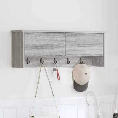 Obrázek produktu pro Maison Exclusive - Nástěnný noční stolek s dvířky Šedý Sonoma 80 x 20 x 30 cm