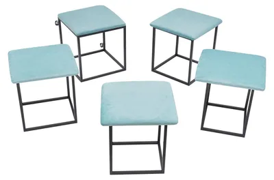 Immagine prodotto di Poef - Poggiapiedi - Sgabello - Poggiapiedi - Poggiapiedi contenitore - Blu - Multifunzionale e impilabile