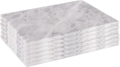 Produktbild von Argon Ta Rectangle Marmortischset - Rustic Home Bar Küche Esstisch Gedeck - 30 x 20 cm - Grau - 6er Pack
