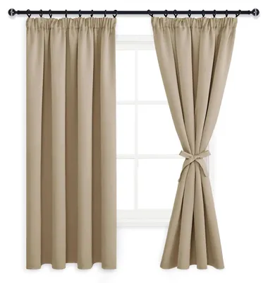 Imagen del producto de Cortinas opacas con ojales - Color taupe, 167x183 cm (2 unidades)
