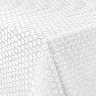 Produktbild von Tischdecke Wachstuch Blumen Weiß Robust Wasserabweisend Breite 140 cm Länge 2000 cm