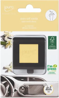 Produktbild von ipuro Soft vanilla, Gelb, Kunststoff, Kunststoff, Auto, Bergamotte, Moschus, Sandelholz, Vanille, 1 Stück(e)