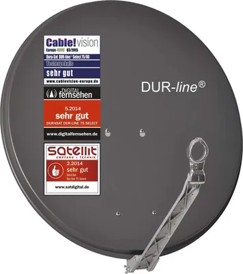 Produktbild von DUR-line Select 75/80 Sat Schüssel anthrazit – 80 cm Aluminium Satellitenschüssel, Windlast 62 kg bei 150 km/h, Mast 32–60 mm, multifeedfähig
