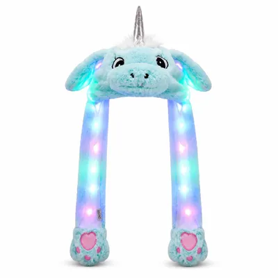 Produktbild von Wackelohr Mütze mit LED und beweglichen Ohren - aus Plüsch, Kostüm für Kinder und Erwachsene: Einhorn blau sm-490 a LED Wackelohr Mütze wählen: Einhorn blau sm-490 a LED, KI-generiertes Bild