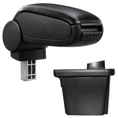 Armlehne Mittelarmlehne Leder Bezug Schwarz / Weiß für Hyundai i30 2007-2012 – Produktansicht
