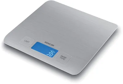 Obrázok produktu pre SENCOR SKS 5400 Kuchynská váha, kapacita váženia 5 kg, veľký LCD displej, 4 senzory, indikácia preťaženia, 2 x 3V lítiová batéria, nerezová oceľ