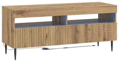 Immagine prodotto di Mobile TV LED in legno impiallacciato effetto "Artisan" in legno