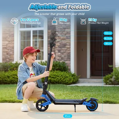 Immagine prodotto di Scooter elettrica per bambini - Ruote da 6,5 pollici - Potenza di 150 watt - Bluetooth e luci a LED - Pieghevole