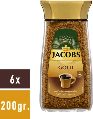 Obrázek produktu pro Jacobs Gold, instantní káva, instantní káva, instantní káva, instantní káva, sklo, 6 x 200 g