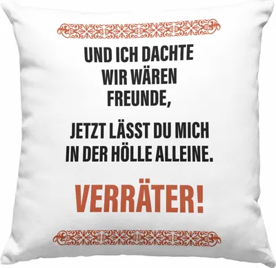 Produktbild von Trendation - Jobwechsel Deko-Kissen mit Füllung 40x40 Geschenk Kollegin Kollege Lustig Abschiedsgeschenk Sprüche - Verräter (Grün)