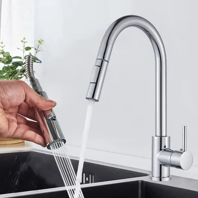 Produktbild von Edelstahl Ausziehbar Küchenarmatur mit brause 360°Küche Mischbatterie Wasserhahn