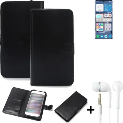 Produktbild von K-S-Trade Wallet Case Handyhülle kompatibel mit Huawei P50 Pro SD888 Schutzhülle Flip cover Flipstyle Tasche Hülle Flipcover Slim Bumper schwarz +
