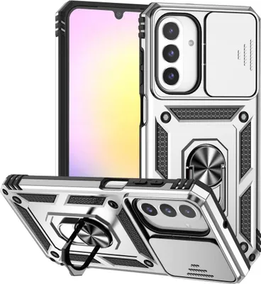 Produktbild von Samsung Galaxy A18 / A17 / A26 Hülle - Coverup Armor Ring Ständer Back Cover mit Kamera Schutz - Grau