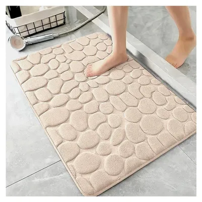 Produktbild von Badezimmermatte aus Memory Foam, waschbar, 40x60CM, saugfähiger Badvorleger, maschinenwaschbar (Kamel)