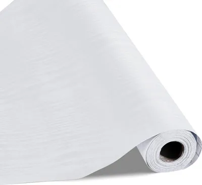 Zdjęcie produktu dla Tapeta samoprzylepna 45 cm x 10 m, biała, imitująca drewno, wodoodporna, do biurka