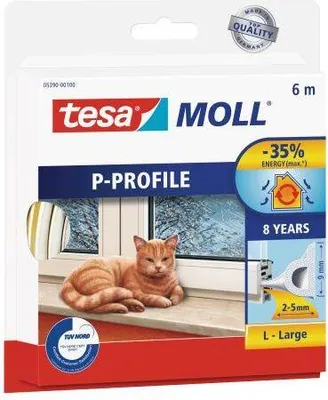 Obrázek produktu pro těsnění ok.a dveř."P" 9x5.5mm BÍ   (6m)