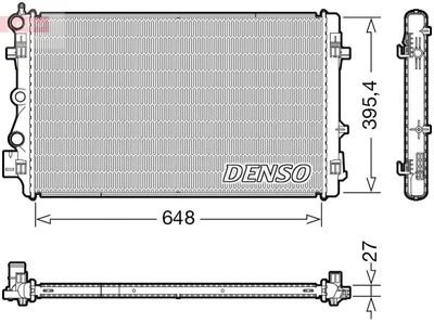 Produktbild von DENSO DRM32051 Kühler Wasserkühler Motorkühler für VW Polo Schrägheck (6R1, 6C1) für SKODA Fabia II Schrägheck (542) Fabia II Combi (545) für SEAT