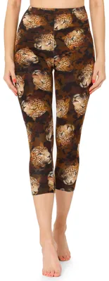 Image de Leggings capri 3/4 pour femme Merry Style, imprimé multicolore sur toute la surface MS10-411 (Guépard, XS)