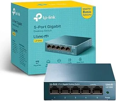 Zdjęcie produktu dla Przełącznik TP-Link LS105G – 5 portów Gigabit RJ45 10/100/1000 Mb/s, bez wentylatora