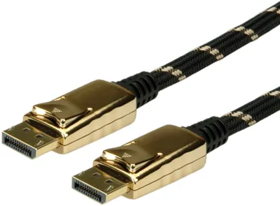Obrázok produktu pre ROLINE 11.04.5648, 7,5 m, DisplayPort, DisplayPort, Samec, Samec, Čierna, Zlato