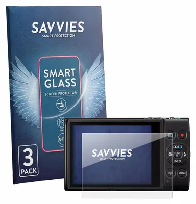 Produktbild von 3x Savvies Schutzglas Folie für Canon IXUS 285 HS A 9H Panzer Schutzfolie Glas Displayschutz klar transparent