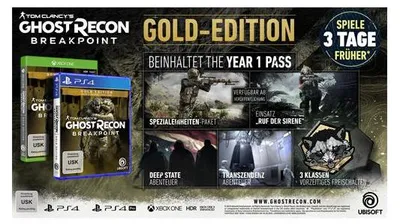 Obrázok produktu pre Ubisoft Tom Clancy's Ghost Recon : Breakpoint - Gold Edition, PlayStation 4, Režim multiplayer, M (Mature), Fyzické médiá
