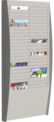 Image de PAPERFLOW A4V2X25.02 Porte-brochures mural gris