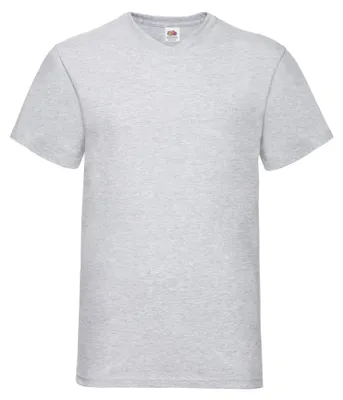 Image de Fruit of the Loom - T-shirt « Valueweight » à col en V pour hommes/femmes Unie LT1958 (M) (gris chiné)