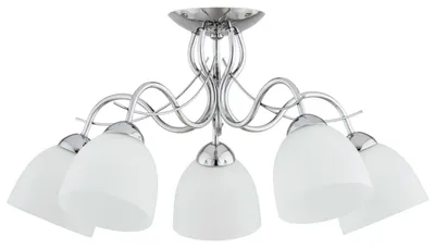 Produktbild von Deckenlampe Metall Glas Chrom Weiß E27 Modern
