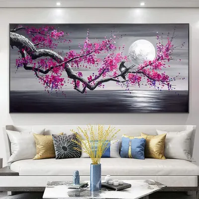 Produktbild von Trayosin 5D Diamond Painting Wandkunst Blumen Lila XXL Full Drill Set 100x40cm